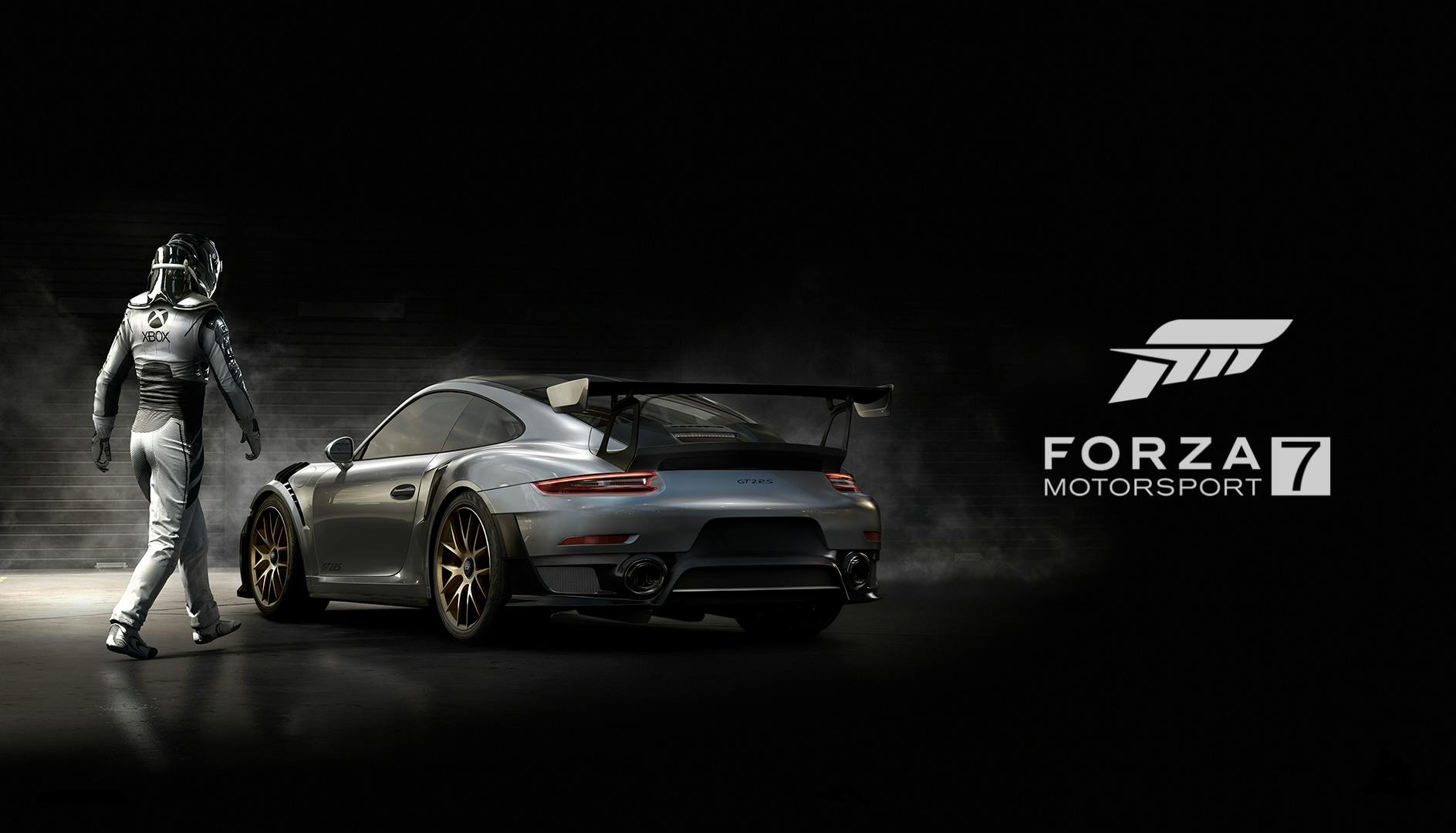Forza Motorsport 7 bild, med en förare på väg till sin häftiga Porsche